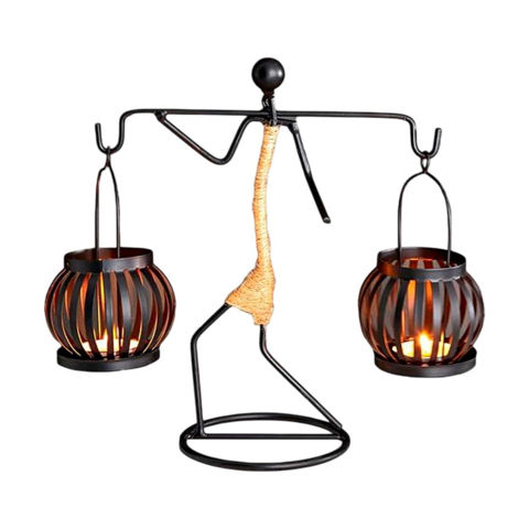 Imagen de Candelabro Doble En Hierro Estilo Nórdico Figura Femenina