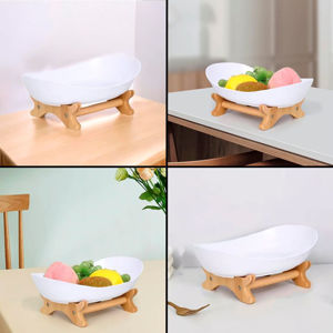 Imagen de Frutero Cesto De Mesa Con Base En Bambú