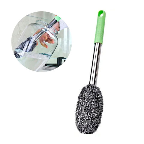Imagen de Cepillo limpieza mango largo con esponja metalica