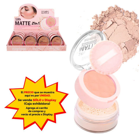 Imagen de Polvo Ushas 2 en 1 matte compacto-suelto-18 horas-UF065-1