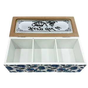 Imagen de Caja de té 3 Divisiones - Estampada en MDF