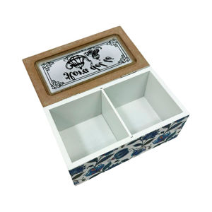 Imagen de Caja de té 2 Divisiones - Tapa estampada MDF