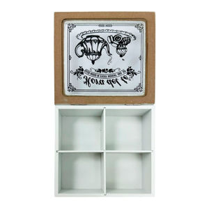 Imagen de Caja de té 4 divisiones - Con tapa estampada en MDF