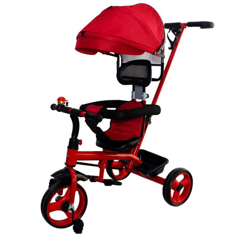 Imagen de Coche paseo triciclo con volante capota pedales canasto