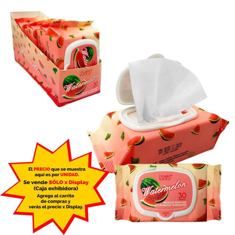 Imagen de Toallitas Ushas desmaquillantes-30 lienzos-sandia