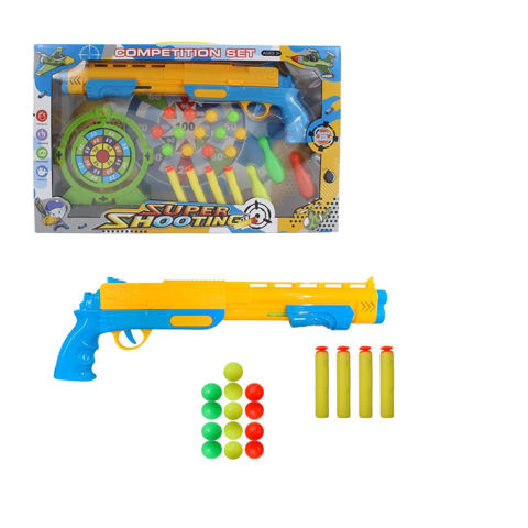 Imagen de Tiro al blanco en caja con pistola y proyectiles-48x30x5cm.