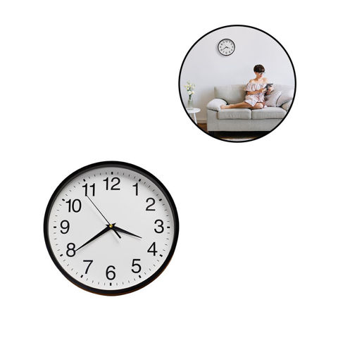 Imagen de Reloj de pared redondo blanco y negro - 25,5cm