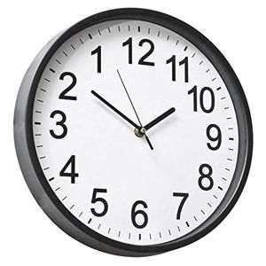 Imagen de Reloj de pared redondo blanco y negro - 25,5cm
