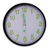 Imagen de Reloj de pared redondo blanco y negro numeros fluorescentes