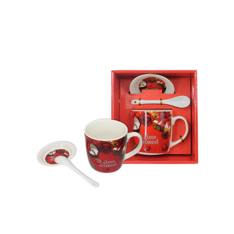 Imagen de Taza cerámica con cuchara y plato  - Diseño Mamá