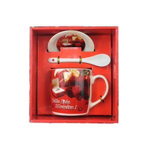 Imagen de Taza cerámica con cuchara y plato  - Diseño Mamá