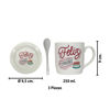 Imagen de Taza en cerámica Con plato y cuchara - Diseño Feliz Cumpleaños