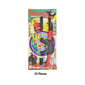 Imagen de Tiro al blanco en blister-2 armas-mira-proyectiles-51x14cm.