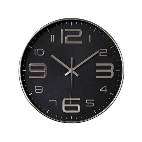 Imagen de Reloj de pared redondo plateado- 28,5cm.