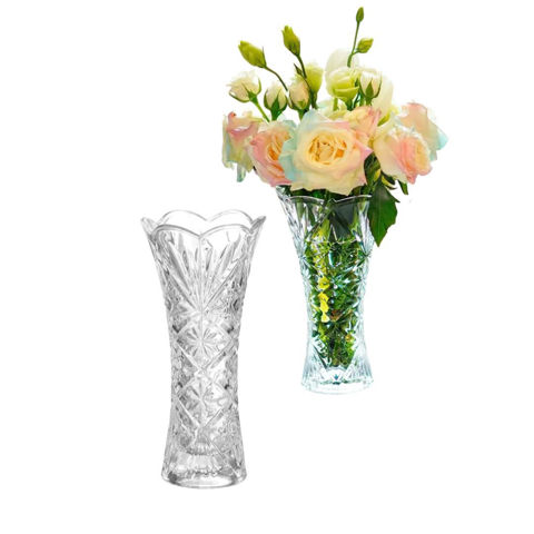 Imagen de Florero de vidrio  Diseño labrado