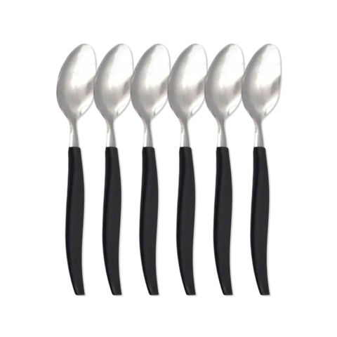 Imagen de Cucharas acero inox.-2 colores X 6 pc-19,5cm