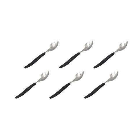 Imagen de Cucharas acero inox.-2 colores X 6 pc-19,5cm