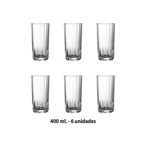 Imagen de Vasos de vidrio X 6 en caja- 6,8x13,6cm.