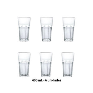 Imagen de Vasos de vidrio X 6 en caja- 7x13cm.