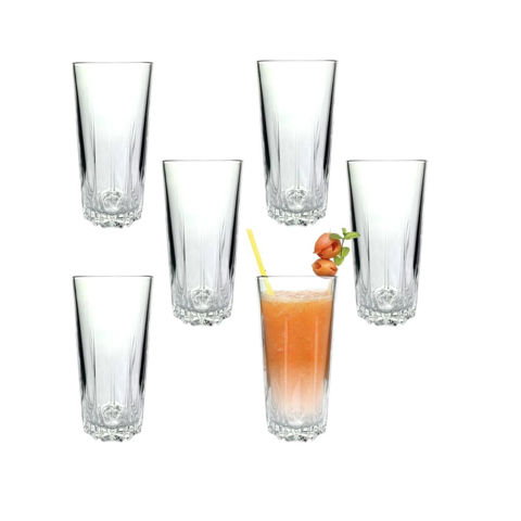 Imagen de Vasos de vidrio X 6 en caja- 6,8x13,6cm.