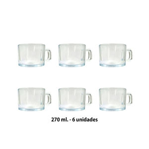 Imagen de Set x 6 Tazas de vidrio 270ml