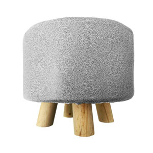 Imagen de Banqueta Puff Banco Tapizada Tela Patas  De Madera