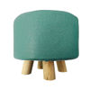 Imagen de Banqueta Puff Banco Tapizada Tela Patas  De Madera