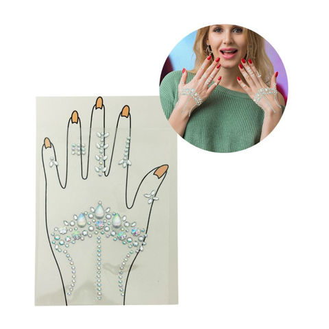 Imagen de Piedritas stickers brillo para decoración de Manos