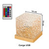 Imagen de Lampara cubo cristal con control remoto 16 colores-USB