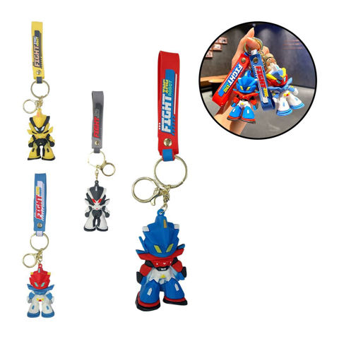 Imagen de Llavero - Diseño Robot con correa y aro  - Colores surtidos