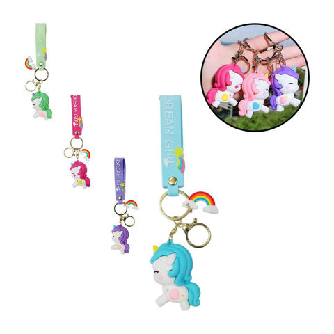 Imagen de Llavero unicornio con correa y enganche - Diseños surtidos