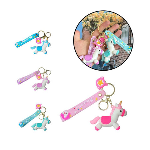 Imagen de Llavero Unicornio Con correa y Aro gancho - Diseños surtidos.