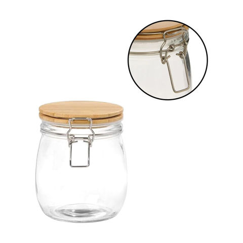 Imagen de Frasco de vidrio tapa madera cierre hermético 800ml