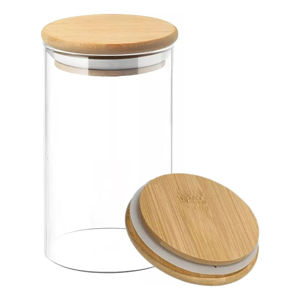 Imagen de Frasco de vidrio tapa bamboo hermética 1.5 Lts