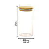 Imagen de Frasco de vidrio tapa bamboo hermética 1.5 Lts
