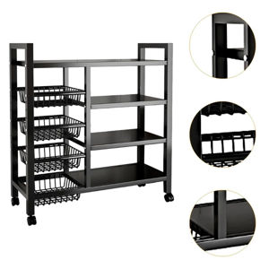 Imagen de Rack Organizador 4 estantes 4 canastos - Metal con rueda