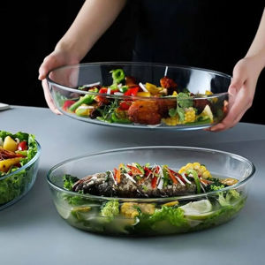 Imagen de Fuente de vidrio transparente redonda honda