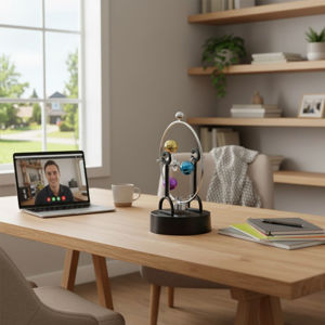 Imagen de Adorno péndulo movimiento perpetuo 3 esferas de color