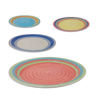 Imagen de Plato ceramica redondo borde a rayas coloridas-26,5cm.-4 col
