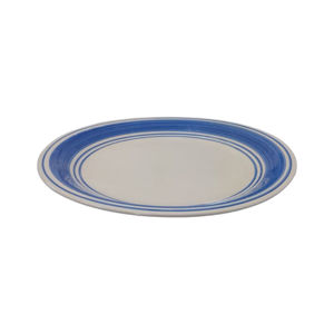 Imagen de Plato ceramica redondo borde a rayas coloridas-26,5cm.-4 col