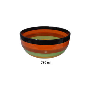 Imagen de Bowl ceramica redondo color-rayas exterior-15cm