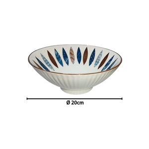 Imagen de Bowl ceramica redondo conico-rayas interior-20cm