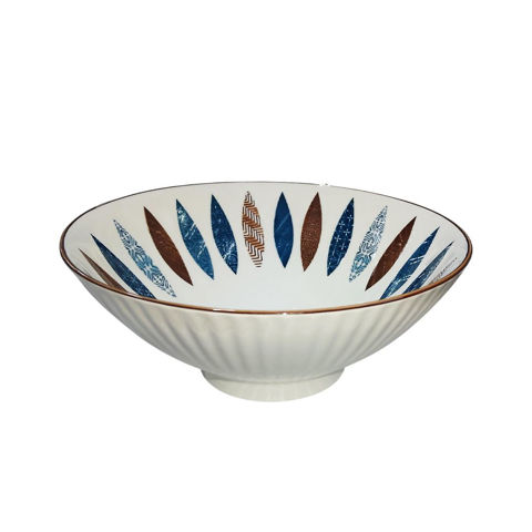 Imagen de Bowl ceramica redondo conico-rayas interior-20cm