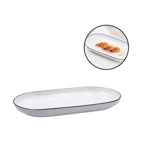 Imagen de Fuente ceramica borde negro - 35,5cm.