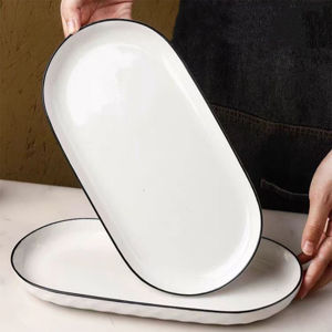 Imagen de Fuente ceramica borde negro - 35,5cm.