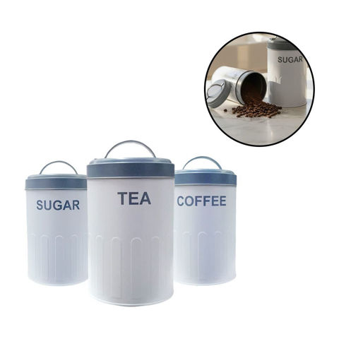 Imagen de Tarro metal gris con tapa para cocina- Diseños surtidos