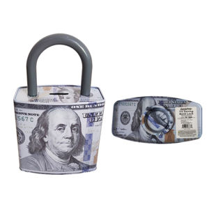 Imagen de Alcancía en metal Diseño Dólares Candado