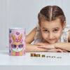 Imagen de Alcancia lata estampdo infantil- rosa- 15x10cm-2 diseños