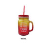 Imagen de Jarro vidrio con tapa sorbito color con frases 450ml