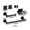 Imagen de Set de accesorios de baño 6 piezas en acero inoxidable Color Negro